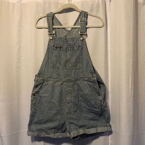 Pinstriped overalls
